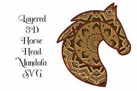 Download 3d Layered Horse Head Mandala Svg 4 Layers 767593 Paper Cutting Design Bundles