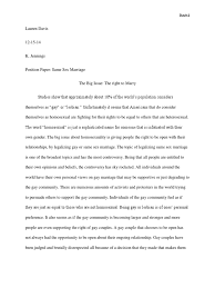 What is a position paper? Same Sex Marriage Position Paper Homosexuality Same Sex Relationship