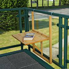 Wooden Balcony Outdoor Terrace Porch Patio Rail Hang Folding Table Small Balcony Decor Best Outdoor Furniture Patio Railing