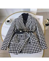 Longueur 90 cm largeur épaules : Manteau En Laine Oversize Vichy Pied De Poule Sentence Love