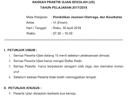 Siswa kelas 6 sedang mengerjakan ujian praktek try out 1 sbdp. Soal Ujian Praktek Sekolah Us Pjok Kls Vi Sd Tahun Pelajaran 2019 2020 File Guru Now