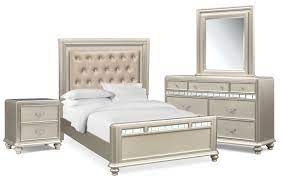 Sabrina 6 Piece Queen Bedroom Set With Nightstand Dresser And Mirror Platinum In 2021 Bedroom Set Value City Furniture Bedroom Sets Queen