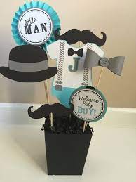 Little Man Mustsche Baby Shower Centerpiece Ashley Bow Tie Baby Shower Boy Baby Shower Themes Mustache Baby Shower