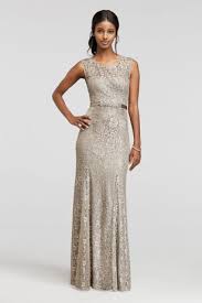 Illusion Tank Beaded Lace Dress With Sash Dresses Event Dresses Lace Dress