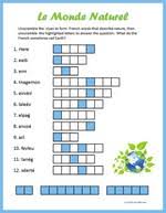 There are over 1100 puzzlers are given the word in english and must fill in the puzzle with the corresponding french words. French Word Puzzles