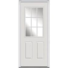 1 2 Lite 2 Panel 36x80 Front Door White Lh White Grilles Mmi Door Prehung Doors Front Door