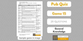 Challenge them to a trivia party! Trivia Questions For Pub Quiz Game 15 20 General Etsy