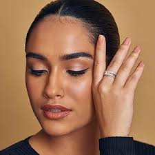 Buy MISS JO 92.5 Sterling Silver Twin Band Fusion Ring, Sparkling Round Cut  and Baguette Zircons, Elegant Whites Collection, Gift for Girls, BIS ...