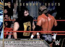 Wwf royal rumble 2000 wwf world champion triple h with stephenie mcmahon vs cactus jack in a new york city street fight #fpww #fireproworld. 2017 Topps Legends Of Wwe Legendary Bouts 18 Wwe Champion Triple H Vs Cactus Jack In A Street Fight Royal Rumble 2000 Trading Card Database