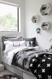 Black And White Boy Bedroom Ideas It S Been A Work In Progress For A While But The Bed Side Of Marlow S Room Is Now Finished I Had Fun Gett Monochrome Kids Room Boy Bedroom Design Room Design