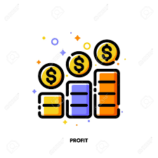 Icon Of Income Growth Chart Or Financial Report Graph For Mutual