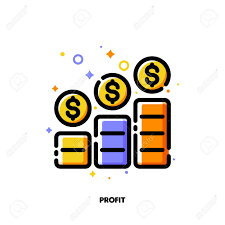 icon of income growth chart or financial report graph for mutual