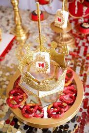 Red And Gold Royal Prince Baby Shower Treats Babyshowerideas4u Birthdayparty Babyshowerdecorations Br Baby Shower Treats Prince Baby Shower Red Baby Shower