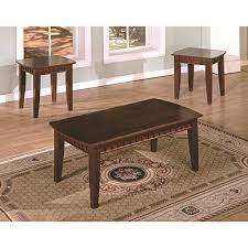 American Furniture Classics Three Piece Coffee And End Tables Set With Detailed Dentil Molding Acce 3 Piece Coffee Table Set Coffee And End Tables Coffee Table
