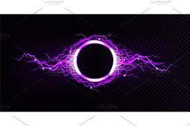 Electric Circle Frame With Lightning Circle Frames Glow Effect Lightning