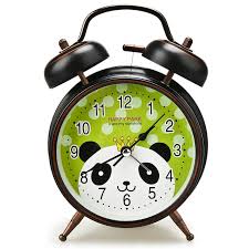 Kids Small Analog Alarm Clock Vintage Loud Cartoon Table Clock With Battery Cute Panda Alarm Bell Clock For Bedrooms Bla Clock Small Alarm Clock Alarm Clock