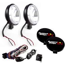 6 Inch Round Slim Halogen Light Kit Black Steel Housings