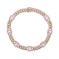 Check spelling or type a new query. Amazon Com Barbie Pink Necklace Rose Gold Pink Rectangle Stone Charm Necklace 12mm Iced Out Miami Cz Cuban Link Chain Hip Hop Women Chunky Choker Handmade Products