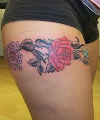 Rose Band Leg Tattoo Thigh Tattoo Leg Tattoos Girl Thigh Tattoos
