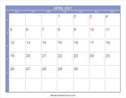 All weeks are starting on monday and ending on sunday. 2021 April Calendar With Week Numbers Whatisthedatetoday Com