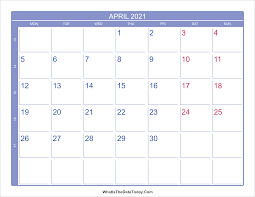 There are 52 weeks in 2021. 2021 April Calendar With Week Numbers Whatisthedatetoday Com