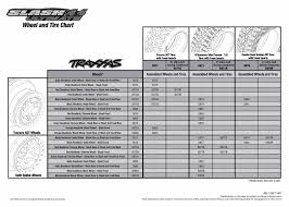 6807 Wheel Tire Chart Slash 4x4 Ultimate Traxxas