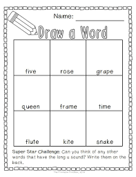 Draw A Word Long Vowel Word Family Edition Vowel Worksheets Phonics Kindergarten Worksheets Printable
