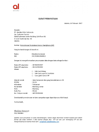 4365 0202 8044 8605 sesuai dengan nomor laporan call bri 12685483, melalui surat ini meminta untuk menaikkan kredit limit pada kartu kredit saya. Surat Pernyataan Perubahan Data Kartu Kredit Bri Lukisan