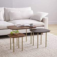 This exclusive occasional table makes a dynamic statement in front of the sofa while providing a convenient spot to place a glass, book or plant. Trio Nesting Tables Set Of 3