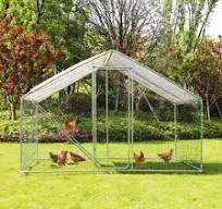 TPHORK Large Metal Chicken Coop,Outdoor Walk in Poultry Habitat Supplies  Chicken Cage with Cover, Chicken Run for Backyard Farm(6.6' L x 9.8' W x 7'  ...