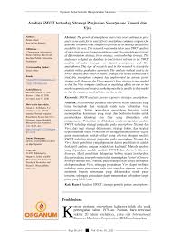 Analisis sumber daya manusia dalam kegiatan produksi perusahaan kami akan meningkatkan karyawan di bagian produksi ketika perusahaan berkembang sebanyak 1 orang dengan insentif sebesar rp. Pdf Analisis Swot Terhadap Strategi Penjualan Smartphone Xiaomi Dan Vivo