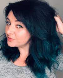 Deep Teal Hair Dark Teal Balayage Teal Hair Dark Hair