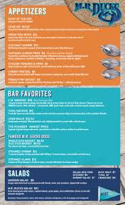 Popular & reviewed restaurants in dagsboro, de. M R Ducks Menu In Ocean City Maryland Usa
