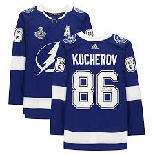 Browse lightning store for the latest nikita kucherov jerseys for men, women, and kids.order a nikita kucherov jersey today. Nikita Kucherov Tampa Bay Lightning Autographed Blue Adidas Authentic Jersey With 2020 Stanley Cup Final Patch