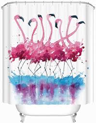 Lunarable flamingo curtains, flamingos pattern with watercolor painting effect simple design art print, window treatments 2 panel set for living room bedroom decor, 56 x 84, white pink. Flamingo Bathroom Decor Flaminglet