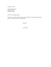 Negative Resignation Acceptance Letter