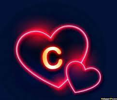 Stylish a to z alphabet fb n whatsapp dp black background | wallpaper dp . C Name Dp Pics For Whatapp N Facebook With Neon Light Heart Black Background Black Background Wallpaper Name Wallpaper Black Background Images