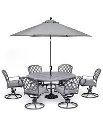Buy null patio furniture at macys.com! Furniture Grove Hill Ii Outdoor Cast Aluminum 7 Pc Dining Set 61 Round Table 6 Swivel Chairs With Sunbrella Cushions Created For Macy S Reviews Furniture Macy S