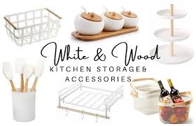 White Wood Scandinavian Kitchen Storage Accessories