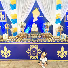 Prince Baby Boy 1st Birthday Decoration Ideas For Boy 1st Birthday Birthday Party Ideas Photo 1 Of 12 Prince Birthday Party Royal Prince Baby Shower Royal Prince Birthday Party