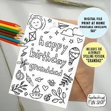 Kids sweet 16 mom dad coloring cards invitation grandpa grandma fiance wife husband son sister daughter brother belated. Granddad Birthday Card Grandad Card From Grandchild Etsy In 2021 Printable Coloring Cards Granddad Birthday Birthday Cards