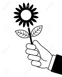 Find the perfect two hands holding flowers stock illustrations from getty images. Hand Of Man Holding Flower Romantic Gift Vector Illustration Black And White Royalty Free Cliparts Vectors And Stock Illustration Image 96813161