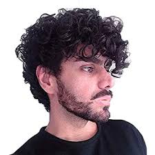 Great for men with curly or afro textured hair, tapering starts usually at the ear and leads up a few inches according. Amazon Com Baruisi Short Curly Mens Black Wig Fluffy Synthetic Cosplay Halloween Hair Wig For Male Guy Beauty