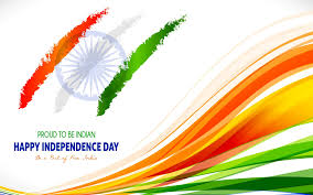 Happy independence day poster with ashoka wheel, india flag ribbon and indian famous monuments on white background. Tricolor Wallpapers Group 61