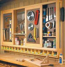 Remodelaholic Build An Organized Pegboard Tool Cabinet And Simple Workbench Garage Design Diy Garage Storage Garage Storage Organization