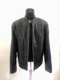 Snakeskin Jacket For Man Black Python Leather Jacket Natural Etsy Leather Jacket Men Mens Jackets Python Jacket