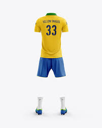Download Men S Full Soccer Kit With Open Collar Mockup Back View In Apparel Mockups On Yellow Images Object Mockups