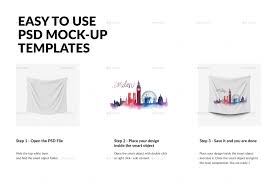 Tapestry Mockup Set Many Sizes Tapestry Mockup Templates