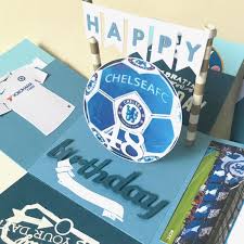 So i coloured the kit to match his team, and then followed through the b&w. Happy 48 Birthday Chelsea Football Explosion Box Card Hobbies Toys Stationery Craft Occasions Party Supplies On Carousell