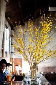 A Couple Tall Arrangements Of Forsythia Will Be Placed Throughout The Recep Tall Flower Arrangements Tall Floral Arrangements Silk Flowers Arrangements Wedding